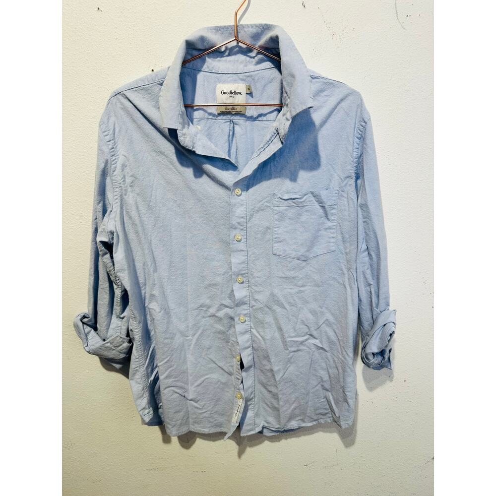 GOODFELLOW & CO Men’s Light Blue Every Wear Long Sleeve Button Down Shirt sz XL